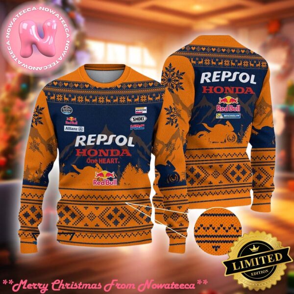 Limited Repsol Honda Team Ugly Christmas Sweater Gift For Holiday