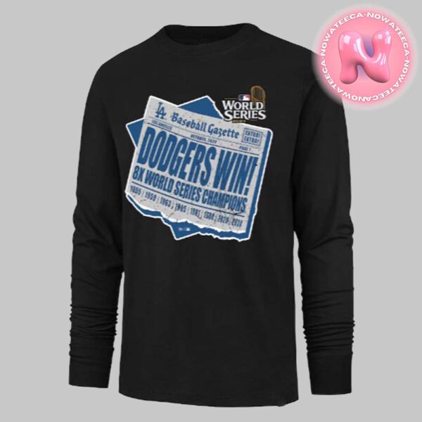 Los Angeles Dodgers 47 8-Time World Series Champions Newspaper Unisex T-Shirt Long Sleeve