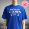 Los Angeles Dodgers Authentic 2024 World Series Champions Collage With Pieces Of Game Used Baseball Unisex T-Shirt