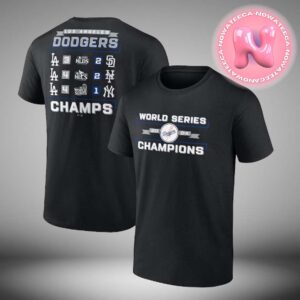 Los Angeles Dodgers Fanatics 2024 World Series Champions Schedule Two Sides Unisex T-Shirt