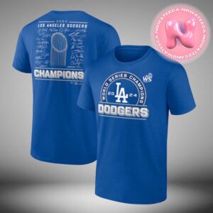 Los Angeles Dodgers Fanatics 2024 World Series Champions Signature Roster 8 Time Champions Two Sides Unisex T-Shirt