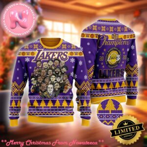 Los Angeles Lakers NBA Champions Chibi La Laker Champion Ugly Christmas Sweater Gift For Holiday