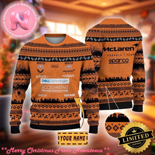 McLaren F1 Team Customized Ugly Christmas Sweater Gift For Holiday