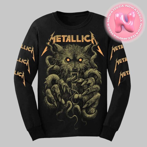 Metallica Of Wolf And The Call Of Ktulu From Black Album Since 1991 By Rob Borbas Unisex T-Shirt Long Sleeve