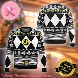 Mighty Morphin Black Ranger Power Rangers Ugly Christmas Sweater