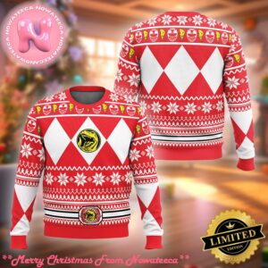 Mighty Morphin Red Ranger Power Rangers Ugly Christmas Sweater