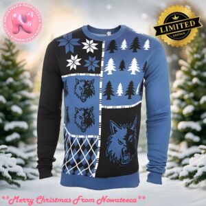 Minnesota Timberwolves NBA Busy Block Ugly Sweater Holiday Ugly Christmas Sweater