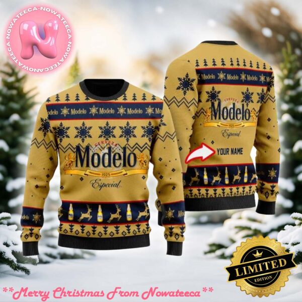 Modelo Especial Custom Name Snowflake Ugly Christmas Sweater