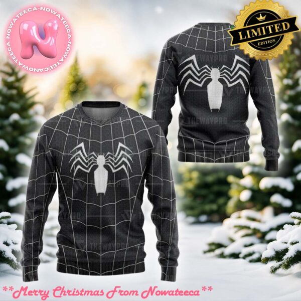 Movie Superhero Black Spiderman Suit Custom Imitation Knitted Ugly Sweater