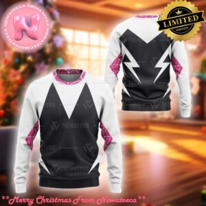 Movie Superhero Spiderman Gwen Into The Spider Verse Suit Custom Imitation Knitted Ugly Sweater