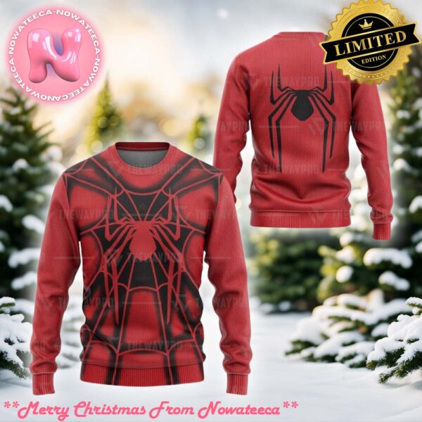 Movie Superhero The Human Spider Custom Imitation Knitted Ugly Sweater