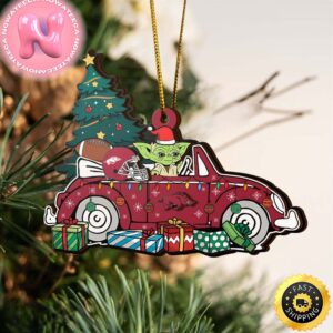 NCAA Arkansas Razorbacks And Baby Yoda Christmas Ornament