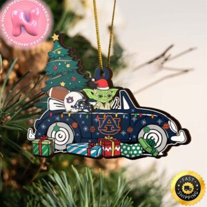 NCAA Auburn Tigers And Baby Yoda Christmas Ornament