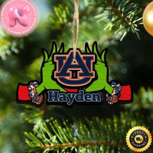 NCAA Auburn Tigers Grinch Christmas Ornament Personalized Your Name