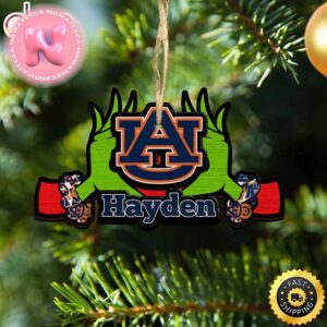 NCAA Auburn Tigers Grinch Christmas Ornament Personalized Your Name Christmas Tree Decorations Ornament