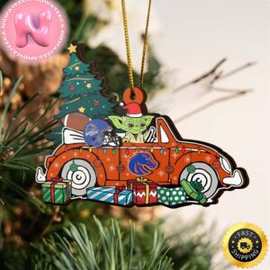 NCAA Boise State Broncos And Baby Yoda Christmas Ornament