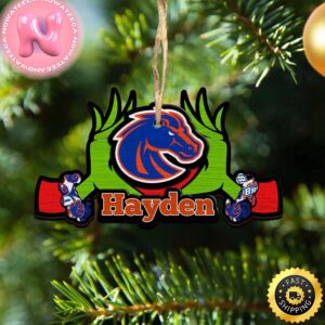 NCAA Boise State Broncos Grinch Christmas Ornament Personalized Your Name