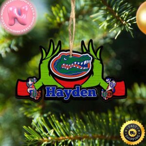 NCAA Florida Gators Grinch Christmas Ornament Personalized Your Name