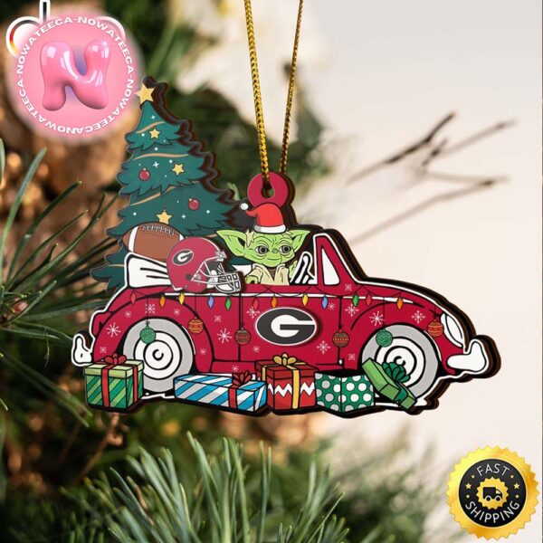 NCAA Georgia Bulldogs And Baby Yoda Christmas Tree Decorations Ornament