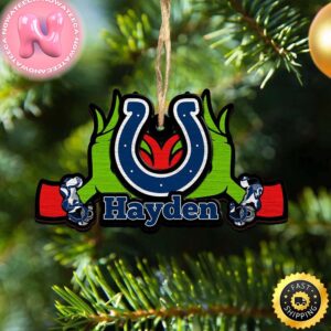 NCAA Indianapolis Colts Grinch Christmas Ornament Personalized Your Name