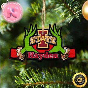 NCAA Lowa State Cyclones Grinch Christmas Ornament Personalized Your Name Christmas Tree Decorations Ornament