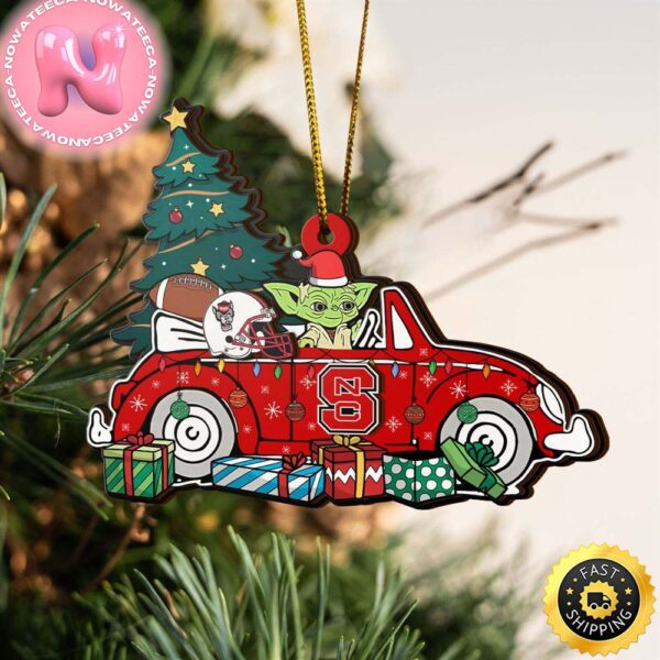 NCAA NC State Wolfpack And Baby Yoda Christmas Ornament