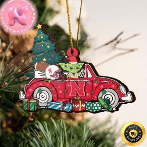 NCAA Nebraska Cornhuskers And Baby Yoda Christmas Ornament