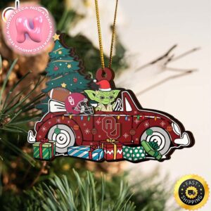 NCAA Oklahoma Sooners And Baby Yoda Christmas Tree Decorations Ornament