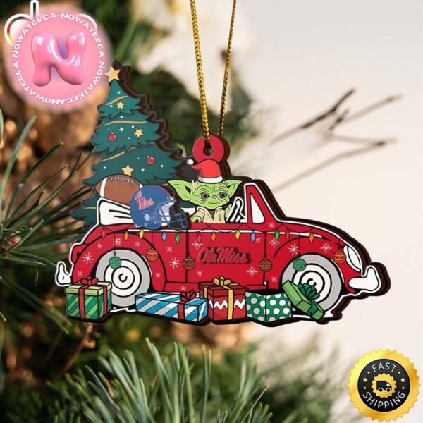 NCAA Ole Miss Rebels And Baby Yoda Christmas Tree Decorations Ornament