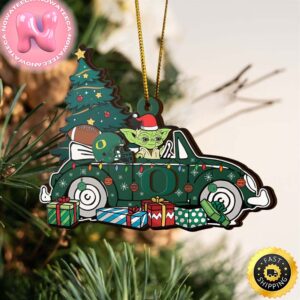 NCAA Oregon Ducks And Baby Yoda Christmas Ornament