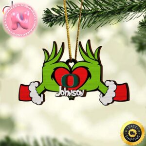 NCAA Oregon Ducks And Grinch Christmas Ornament Custom Your Name Christmas Tree Decorations Ornament