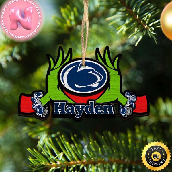 NCAA Penn State Nittany Lions Grinch Christmas Ornament Personalized Your Name