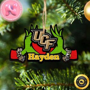 NCAA UCF Knights Grinch Christmas Ornament Personalized Your Name