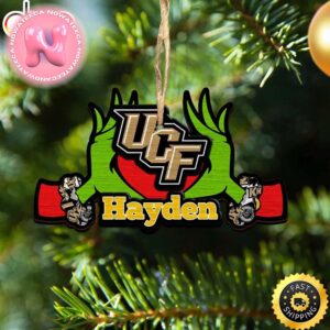 NCAA UCF Knights Grinch Christmas Ornament Personalized Your Name Christmas Tree Decorations Ornament