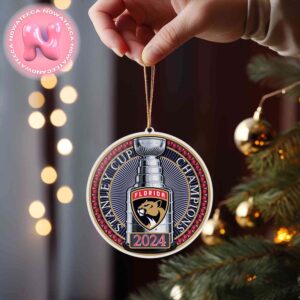 NHL Stanley Cup 2024 Finals Champions Florida Panthers Christmas Tree Decorations Ornament