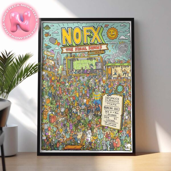 NOFX The Final Show Day 1 Poster For San Pedro CA On Friday October 4th 2024 Home Decor Poster Canvas