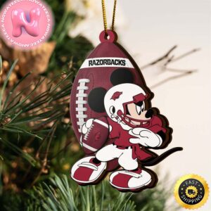 Ncaa Arkansas Razorbacks Mickey Mouse Christmas Ornament