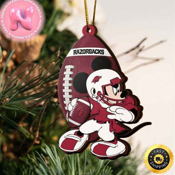 Ncaa Arkansas Razorbacks Mickey Mouse Christmas Ornament