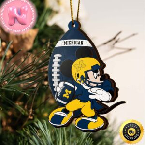 NCAA Michigan Wolverines Mickey Mouse Christmas Ornament