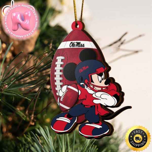 Ncaa Ole Miss Rebels Mickey Mouse CChristmas Tree Decorations Ornament