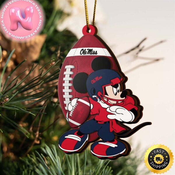 NCAA Ole Miss Rebels Mickey Mouse Christmas Ornament