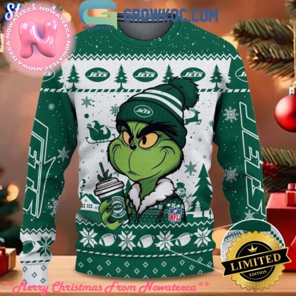 New York Jets Grinch Stolen Christmas 2024 Grinchmas Gift For Family Ugly Christmas Sweater