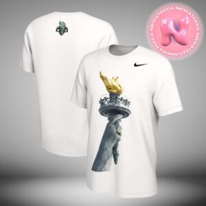 New York Liberty Nike White 2024 WNBA Finals Champions Authentic Parade Two Sides Unisex T-Shirt