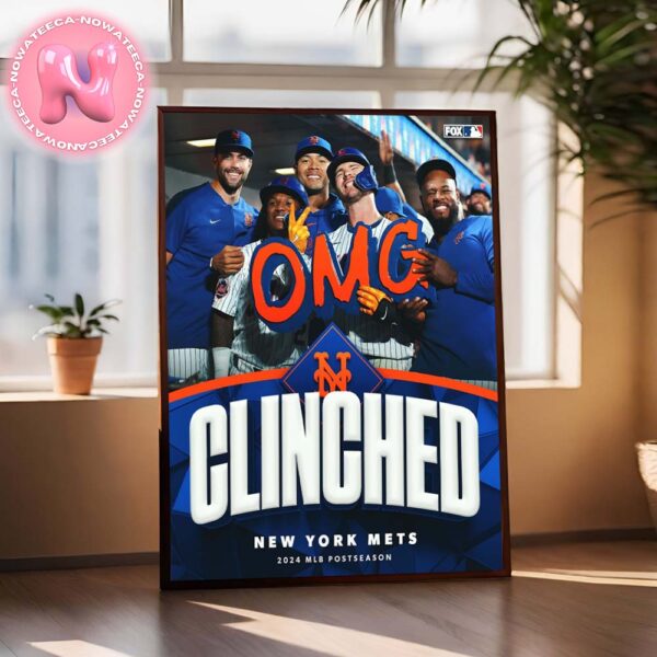 New York Mets 2024 MLB Postseason Clinched Home Decor Poster Canvas