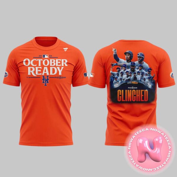 New York Mets Clinched October Ready Postseason 2024 MLB Two Sides All Over Print Shirt