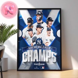 New York Yankees American League Champions 2024 MLB Clinched World Series Home Decor Poster Canvas