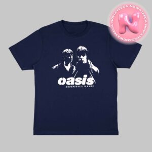 Oasis Definitely May Be Photo Stencil Navi Merch Unisex T-Shirt