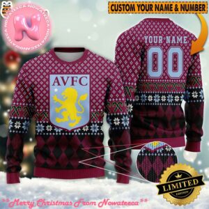 Personalized Aston Villa Football 3D Ugly Christmas Sweater