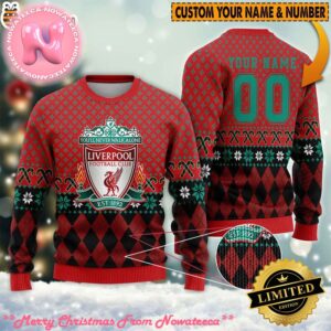 Personalized Liverpool Football 3D Ugly Christmas Sweater