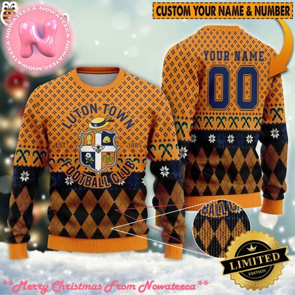 Personalized Luton Town Football 3D Ugly Christmas Sweater